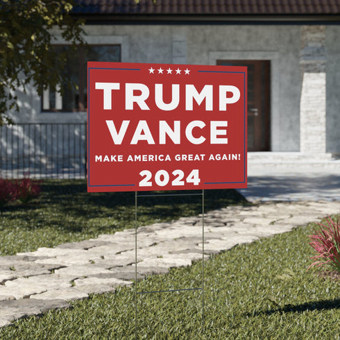 Trump Vance 2024 Yard Sign (Red)