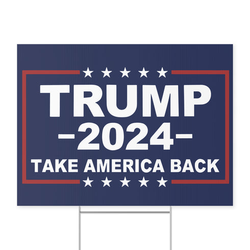 Trump 2024 Take America Back Yard Sign (Blue)