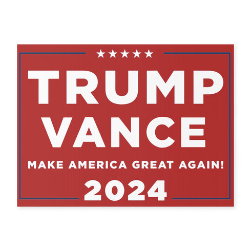 Trump Vance 2024 Yard Sign (Red)