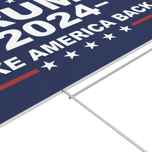Trump 2024 Take America Back Yard Sign (Blue)