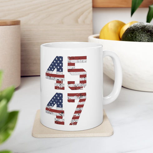 2024 Election Mug Trump 45 & 47 Mug