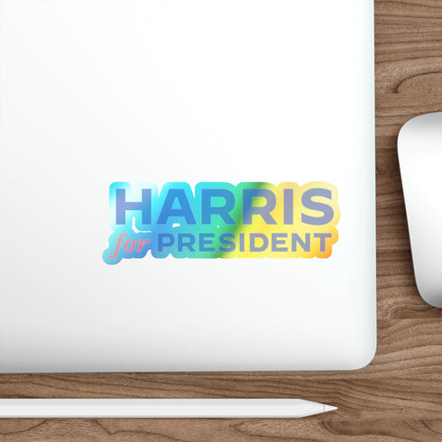 Harris for President Holographic Sticker