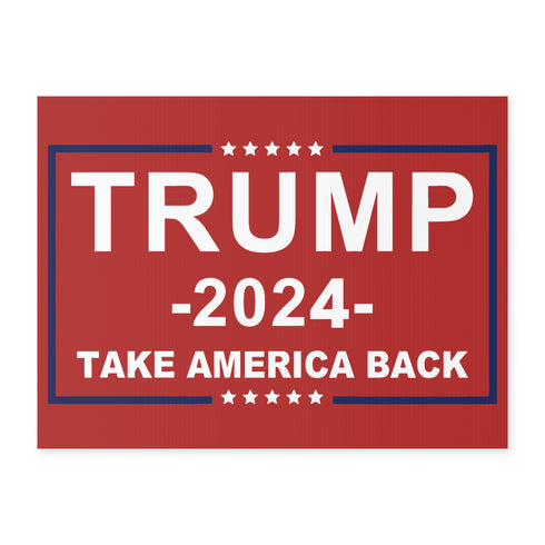 2024 Election Home Decor Trump 2024 Take America Back Yard Sign (Red)