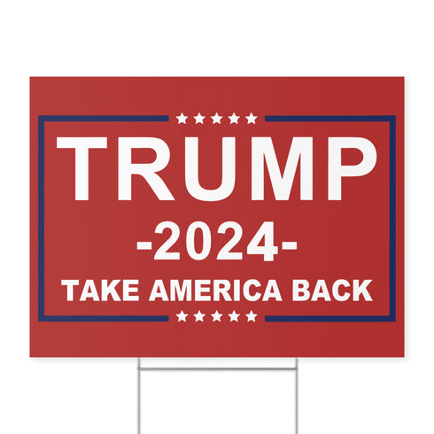 2024 Election Home Decor Trump 2024 Take America Back Yard Sign (Red)