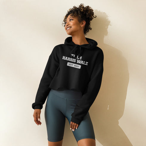 Team Harris + Walz Embroidered Crop Hoodie