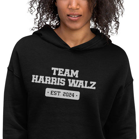 Team Harris + Walz Embroidered Crop Hoodie